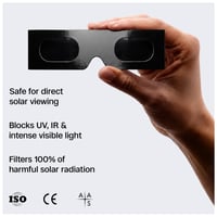 Ochelari pentru eclipsă solară ORRO 45 mm, pachet de 2/6/12 bucăți, negri, pot fi purtați peste ochelari de vedere, protecție oculară certificată, EN ISO 12312-2:2015, marcați CE 7
