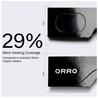 Ochelari pentru eclipsă solară ORRO 45 mm, pachet de 2/6/12 bucăți, negri, pot fi purtați peste ochelari de vedere, protecție oculară certificată, EN ISO 12312-2:2015, marcați CE 3