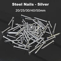 ORTAVA 20 mm-es horganyzott acél szegek téglához és betonhoz, rögzítőszögek képekhez, gipszkartonhoz és fenyőfához, 100 db, ezüst 3