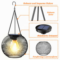 Ortiny solárne vonkajšie svietidlo 2 ks, IP65 vodotesná kovová solárna záhradná lampa, metalická oranžová, dekorácia na terasu, balkón, trávnik, stenu, stôl alebo vianočná výzdoba 8
