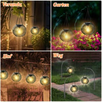 Ortiny solárne vonkajšie svietidlo 2 ks, IP65 vodotesná kovová solárna záhradná lampa, metalická oranžová, dekorácia na terasu, balkón, trávnik, stenu, stôl alebo vianočná výzdoba 7