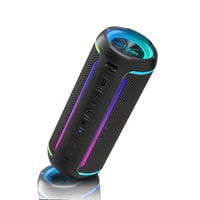Bluetooth reproduktor Ortizan s LED osvetlením, 40W hlboké basy, Bluetooth 5.3, vodeodolnosť IPX7, 30 hodín prehrávania, 18x8x8 cm, čierny, na párty a vonkajšie použitie 1