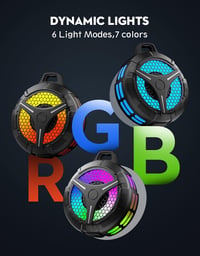 Boxă Bluetooth pentru duș Ortizan, rezistentă la apă IPX7, 6 LED-uri RGB, 15 W - negru 4
