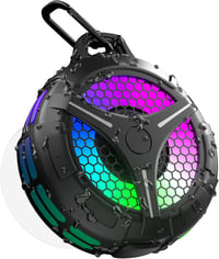 Boxă Bluetooth pentru duș Ortizan, rezistentă la apă IPX7, 6 LED-uri RGB, 15 W - negru 1
