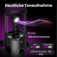 Herný USB mikrofón Ortizan C1 s ramenom, funkciou stlmenia, RGB podsvietením a pop filtrom – čierny 2