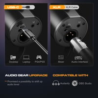 USB/XLR mikrofón Ortizan s ramenom, funkciou stlmenia a monitorovaním 6