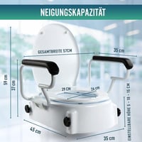 OrtoPrime nadstavec na WC s vekom a opierkami – nastaviteľná výška 5/10/15 cm 2