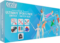 Orzly Nintendo Switch Kiegészítő Csomag - Teniszütő, Golfütő, Chambara Kard, Lábpánt és Joy-Con Markolat Hordtáskával - Fekete 8