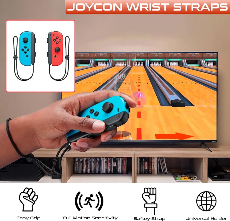 Orzly Nintendo Switch Kiegészítő Csomag - Teniszütő, Golfütő, Chambara Kard, Lábpánt és Joy-Con Markolat Hordtáskával - Fekete