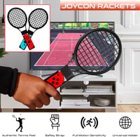 Orzly Nintendo Switch Kiegészítő Csomag - Teniszütő, Golfütő, Chambara Kard, Lábpánt és Joy-Con Markolat Hordtáskával - Fekete 2