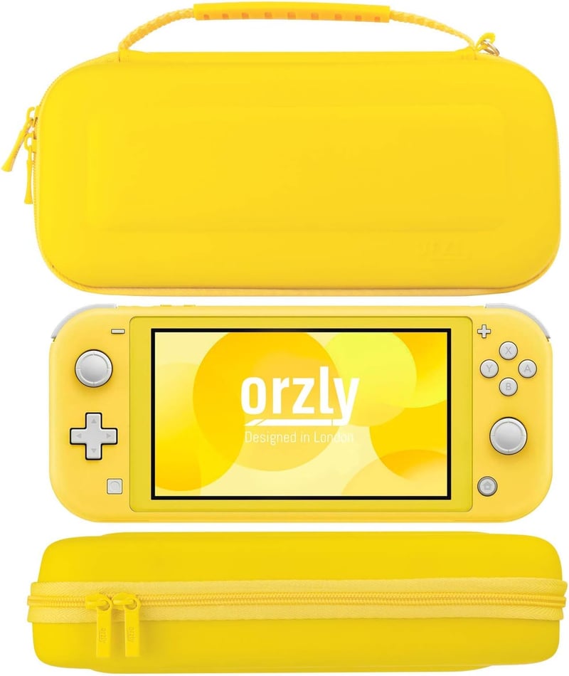 Orzly Nintendo Switch Lite hordtáska sárga - játékokhoz és kiegészítőkhöz