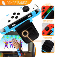 Orzly Nintendo Switch Parti Kiegészítő Szett Kontroller Grip-ekkel, Verseny Kormányokkal, Tánc Csuklópántokkal és Tenisz Ütőkkel - 16 Parti  7