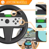 Orzly Nintendo Switch Parti Kiegészítő Szett Kontroller Grip-ekkel, Verseny Kormányokkal, Tánc Csuklópántokkal és Tenisz Ütőkkel - 16 Parti  5