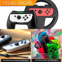 Orzly Nintendo Switch Parti Kiegészítő Szett Kontroller Grip-ekkel, Verseny Kormányokkal, Tánc Csuklópántokkal és Tenisz Ütőkkel - 16 Parti  3