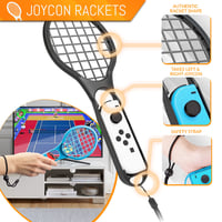 Orzly Nintendo Switch Parti Kiegészítő Szett Kontroller Grip-ekkel, Verseny Kormányokkal, Tánc Csuklópántokkal és Tenisz Ütőkkel - 16 Parti  6