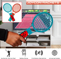Orzly Switch Sports Kiegészítő Csomag Nintendo Switch & OLED Konzolokhoz - Tenisz, Golf, Chambara Kard, Futball Lábpánt és Joy-Con Markolato - Red/Blue 2