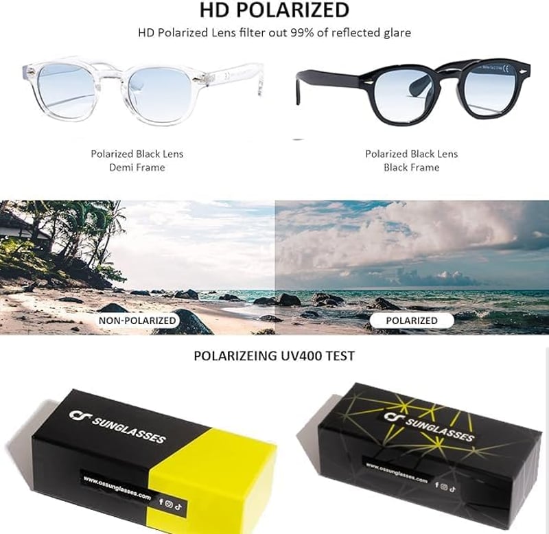 OS SUNGLASSES Unisex Napszemüveg Polarizált UV400 Retro Vintage Stílusú