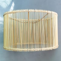Osasy Rattan Bambusz Lámpaernyő Kerek Natúr Kézműves Asztali Fali Éjjeliszekrény Lámpa 6