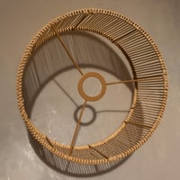 Osasy Rattan Bambusz Lámpaernyő Kerek Natúr Kézműves Asztali Fali Éjjeliszekrény Lámpa 4