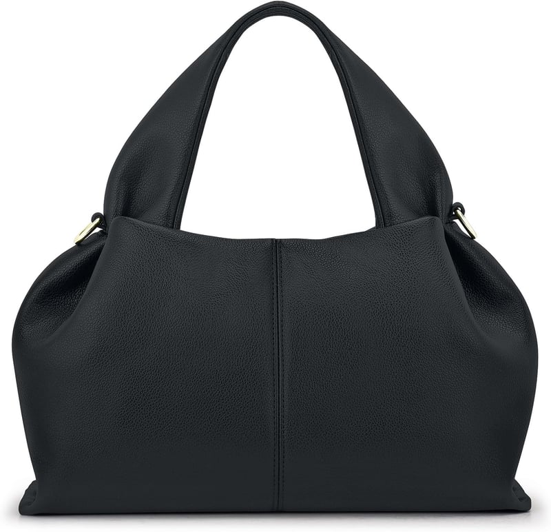 oscaurt Női Közepes Méretű Táska - PU Bőr Válltáska és Crossbody Táska, Felhő Alakú Kézitáska Levehető Pánttal, Fekete