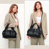 oscaurt Női Közepes Méretű Táska - PU Bőr Válltáska és Crossbody Táska, Felhő Alakú Kézitáska Levehető Pánttal, Fekete 6