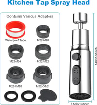 OSDUE 3 módú csapszűrő 360° forgatható vízspórlóval M22 M24 adapter 2