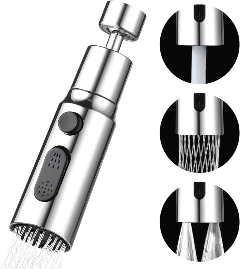 OSDUE 3 módú csapszűrő 360° forgatható vízspórlóval M22 M24 adapter
