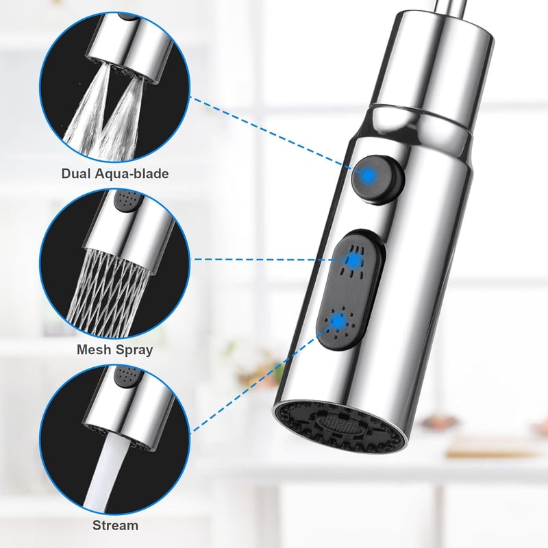 OSDUE 3 módú csapszűrő 360° forgatható vízspórlóval M22 M24 adapter