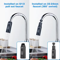 OSDUE 3 módú csapszűrő M22/F24 adapterrel, 360° forgatható vízspórlóló fekete 4