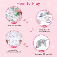OSDUE 3D Unikornis Puzzle Színező Készlet - Kreatív Kézműves Szett 6-12 Éves Gyerekeknek - Fejlesztő Játék Lányoknak és Fiúknak - Születésna 4