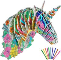 OSDUE 3D Unikornis Puzzle Színező Készlet - Kreatív Kézműves Szett 6-12 Éves Gyerekeknek - Fejlesztő Játék Lányoknak és Fiúknak - Születésna 9