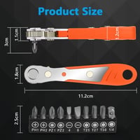OSDUE mágneses mini racsnis csavarkulcs 110 mm, 1/4 col reverzibilis bitbefogó, fordítható racsni szerszám autóhoz, otthonhoz 2