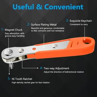 OSDUE mágneses mini racsnis csavarkulcs 110 mm, 1/4 col reverzibilis bitbefogó, fordítható racsni szerszám autóhoz, otthonhoz 3