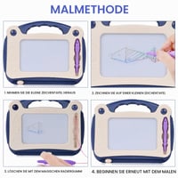 Tablă de desen magnetică OSDUE, tablă magică reutilizabilă cu creion magnetic, caiet de schițe albastru, cadou pentru copii 3