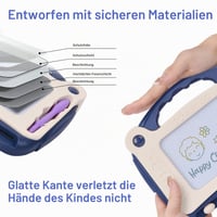 Tablă de desen magnetică OSDUE, tablă magică reutilizabilă cu creion magnetic, caiet de schițe albastru, cadou pentru copii 4