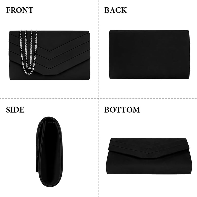 OSDUE Női Clutch Táska Velúr Bőrből, Elegáns Boríték Táska Lánccal Válltáska Esküvő Buli Szabadidő Randevú