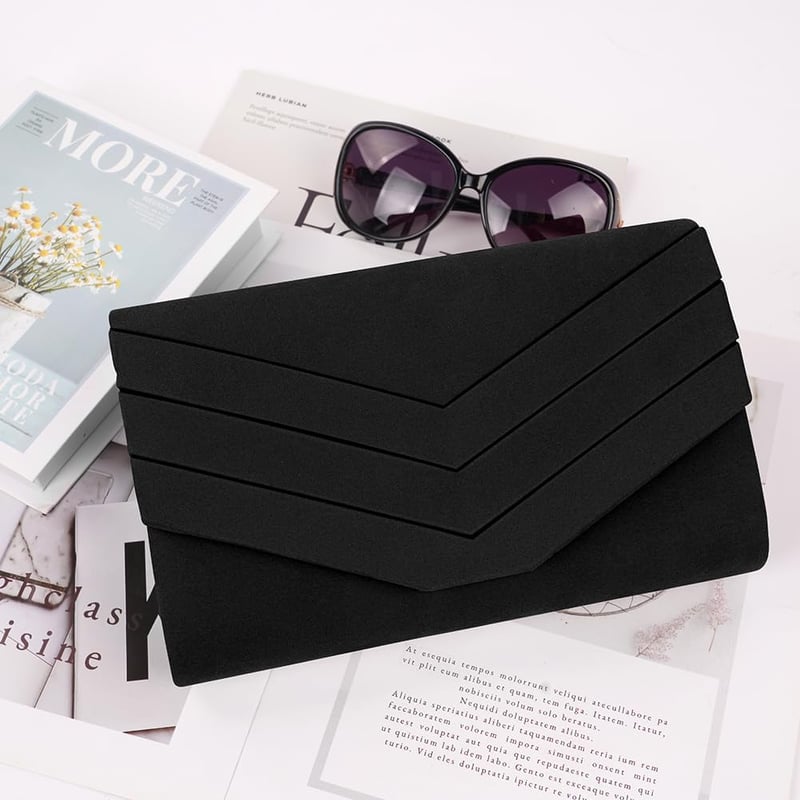 OSDUE Női Clutch Táska Velúr Bőrből, Elegáns Boríték Táska Lánccal Válltáska Esküvő Buli Szabadidő Randevú