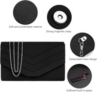 OSDUE Női Clutch Táska Velúr Bőrből, Elegáns Boríték Táska Lánccal Válltáska Esküvő Buli Szabadidő Randevú 5