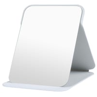 Skladacie kozmetické zrkadlo OSDUE so stojanom, PU koža - biele - 20,5x15,5 cm 2