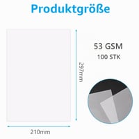 Pauzovací papier OSDUE A4 - 100 listov, 53 g/m², Tlačiteľný, Priehľadný rysovací papier na náčrty, DIY remeslá, lampióny, balenie 2