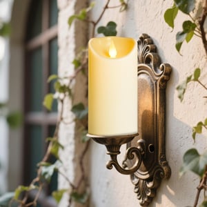 OSHINE LED svijeća na baterije, svjetlucava, s daljinskim upravljačem i timerom, boja bjelokosti - 7,6x15 cm - 2 kom