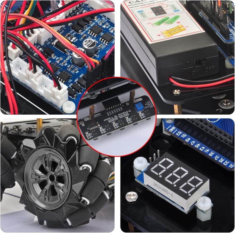OSOYOO Mecanum kerekű robot autó Arduino szett fém vázzal távirányítóval