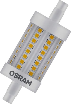 Bec LED dimabil Osram cu soclu R7s, 8,5 W, echivalent 75 W, lumină albă caldă (2700 K)