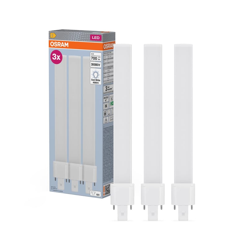 Osram DULUX S11 LED kompaktna žarulja, 6W, 700lm, 4000K hladno bijela, grlo G23, 230V, CRI 80, promjer 32,3 mm