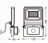 Proiector LED exterior Osram ENDURA Flood Sensor 30W 4000K gri IP65 cu senzor de mișcare 3