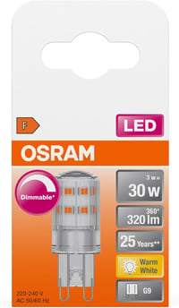 OSRAM G9 LED Izzó Dimmelhető Meleg Fehér 2700K 350 Lumen - 1 piece (pack of 1), Multicoloured, 32W Replacement 5