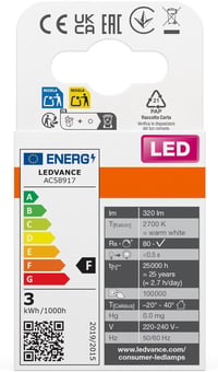 OSRAM G9 LED Izzó Dimmelhető Meleg Fehér 2700K 350 Lumen - 1 piece (pack of 1), Multicoloured, 32W Replacement 6