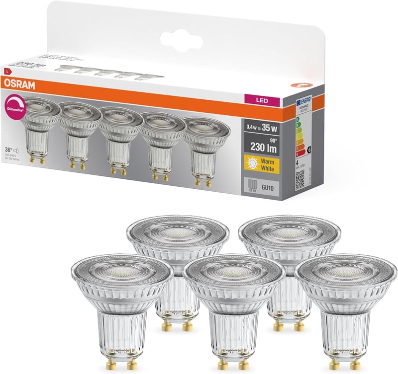 Osram LED BASE PAR16 3.4W 2700K dimmelhető spotlámpa - 5er Pack, 36° beam angle, Warm White, 35W Replacement