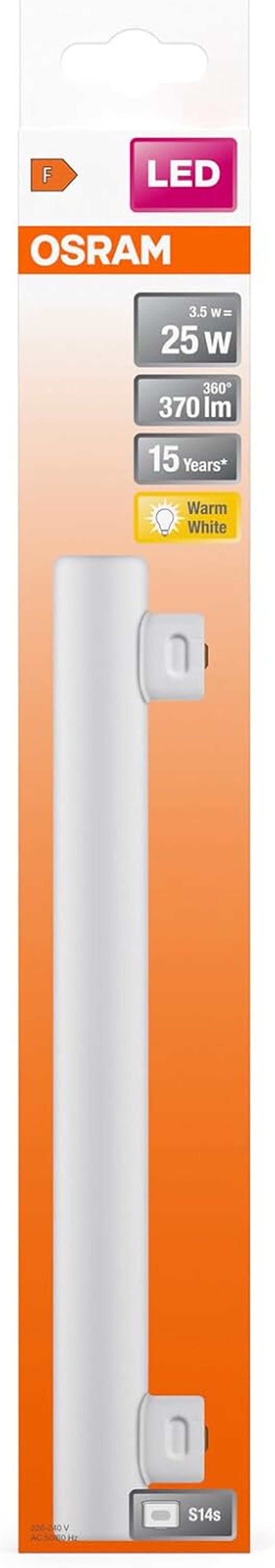 Osram LEDinestra 30cm 3.2W/827 S14s Meleg Fehér LED Izzó - Non-dimmable, 30 cm - S14s, 25W Replacement