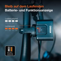 Nabíjateľná sada cyklistických svetiel Osram LEDsBIKE COMPACT 100 – predné a zadné svetlo, brzdové svetlo, StVZO, držiak kompatibilný s Garmin, 100 luxov 6